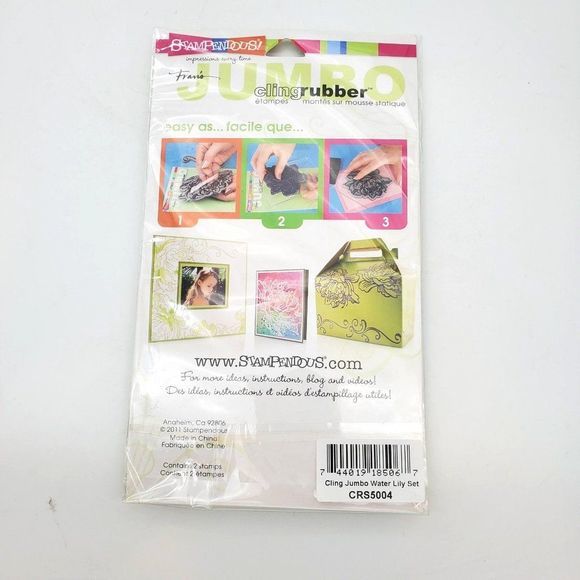 Stampendous Jumbo Cling Water Lily Rubber Stamp Set - CRS5004 - NEW Dragonfly - Picture 4 of 4